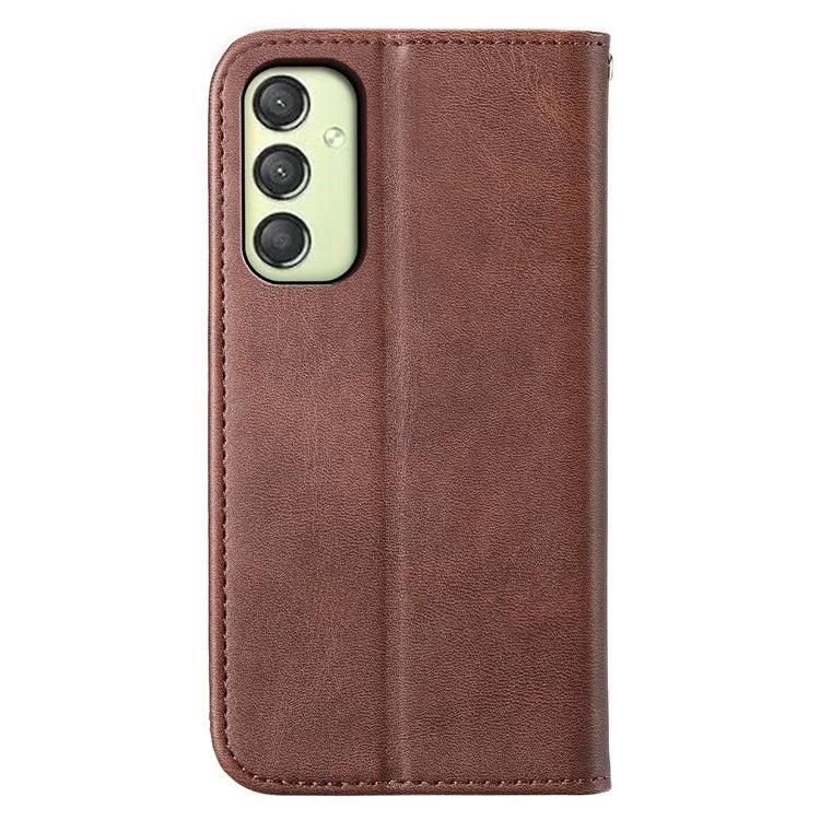 For Samsung Galaxy A25 5G (Global) (161.0 x 76.5 x 8.3mm) Case Calf Texture Imprinted Rhombus Pattern Phone Cover