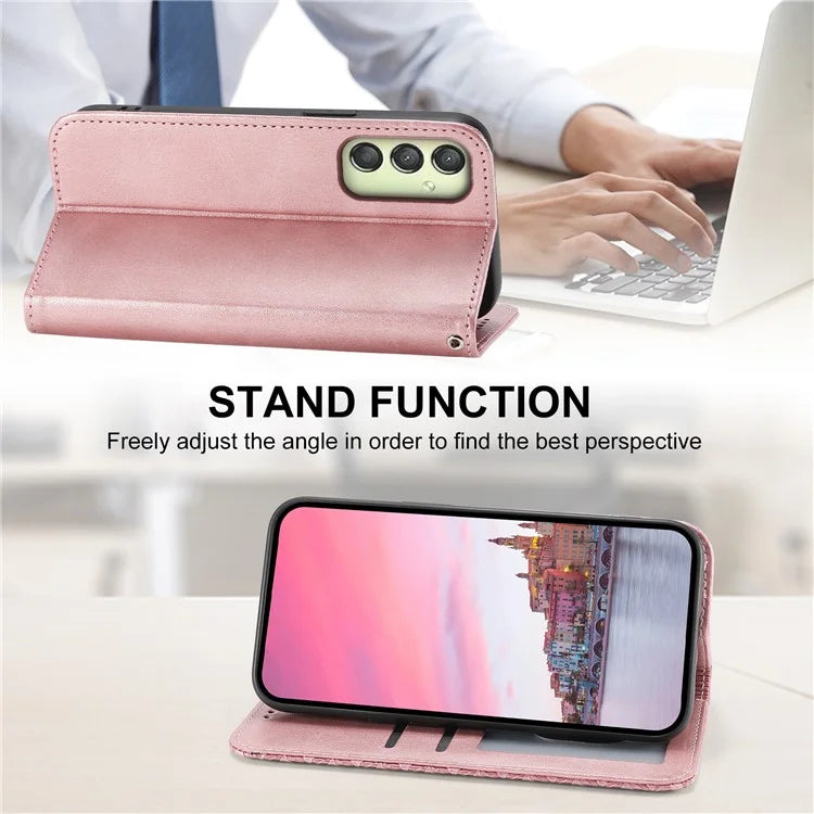 For Samsung Galaxy A25 5G (Global) (161.0 x 76.5 x 8.3mm) Case Calf Texture Imprinted Rhombus Pattern Phone Cover