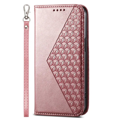 For Samsung Galaxy A25 5G (Global) (161.0 x 76.5 x 8.3mm) Case Calf Texture Imprinted Rhombus Pattern Phone Cover