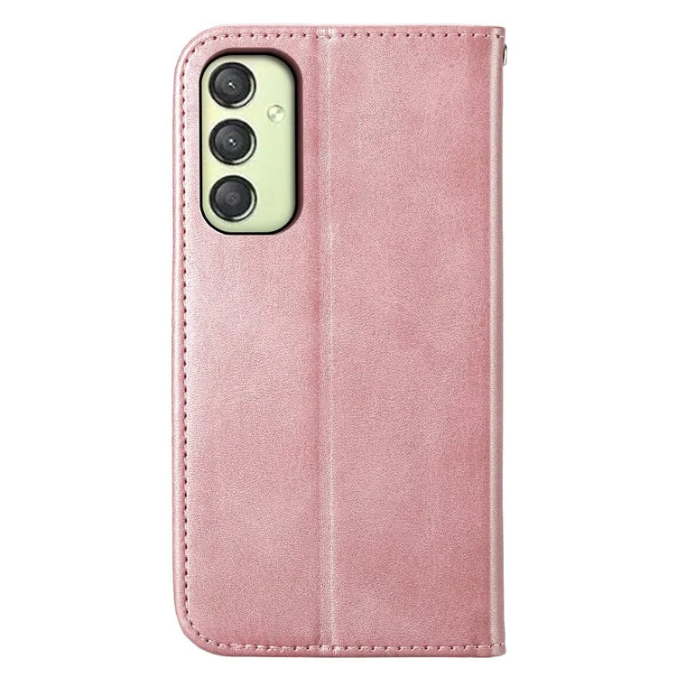 For Samsung Galaxy A25 5G (Global) (161.0 x 76.5 x 8.3mm) Case Calf Texture Imprinted Rhombus Pattern Phone Cover
