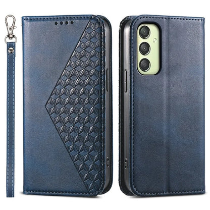 For Samsung Galaxy A25 5G (Global) (161.0 x 76.5 x 8.3mm) Case Calf Texture Imprinted Rhombus Pattern Phone Cover
