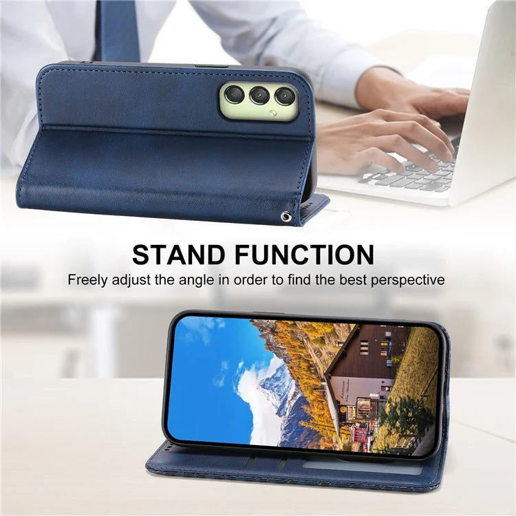 For Samsung Galaxy A25 5G (Global) (161.0 x 76.5 x 8.3mm) Case Calf Texture Imprinted Rhombus Pattern Phone Cover