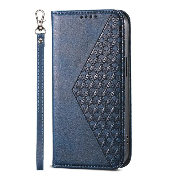 For Samsung Galaxy A25 5G (Global) (161.0 x 76.5 x 8.3mm) Case Calf Texture Imprinted Rhombus Pattern Phone Cover