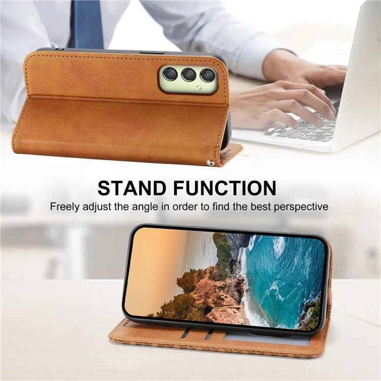 For Samsung Galaxy A25 5G (Global) (161.0 x 76.5 x 8.3mm) Case Calf Texture Imprinted Rhombus Pattern Phone Cover