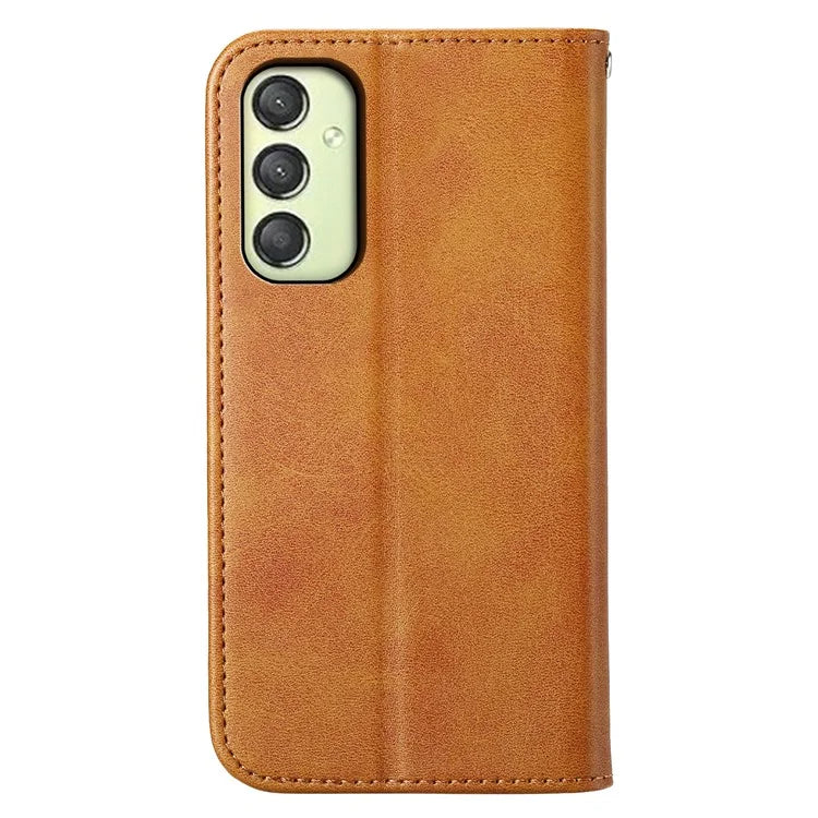 For Samsung Galaxy A25 5G (Global) (161.0 x 76.5 x 8.3mm) Case Calf Texture Imprinted Rhombus Pattern Phone Cover