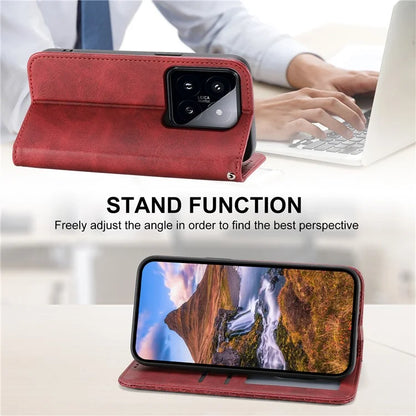 For Xiaomi 14 Pro Case PU Leather Magnetic Auto Closing Wallet Phone Cover