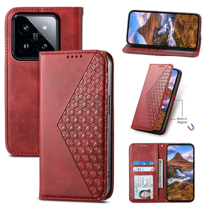 For Xiaomi 14 Pro Case PU Leather Magnetic Auto Closing Wallet Phone Cover