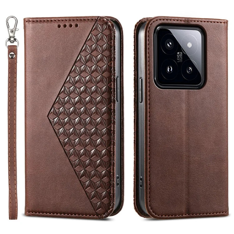For Xiaomi 14 Pro Case PU Leather Magnetic Auto Closing Wallet Phone Cover