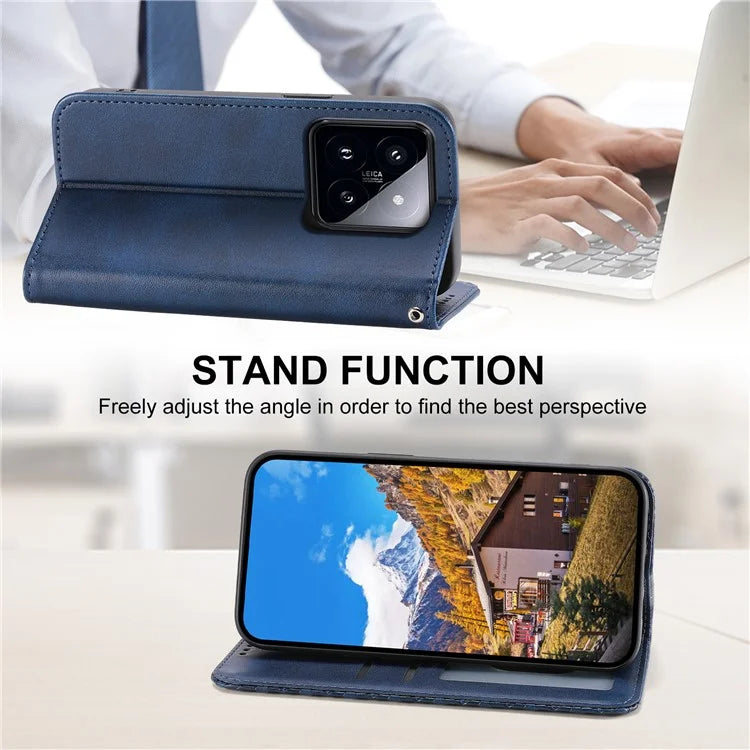 For Xiaomi 14 Pro Case PU Leather Magnetic Auto Closing Wallet Phone Cover