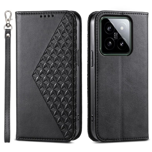 For Xiaomi 14 Phone Case Scratch-proof PU Leather Imprinted Wallet Cover