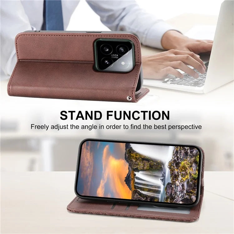For Xiaomi 14 Phone Case Scratch-proof PU Leather Imprinted Wallet Cover