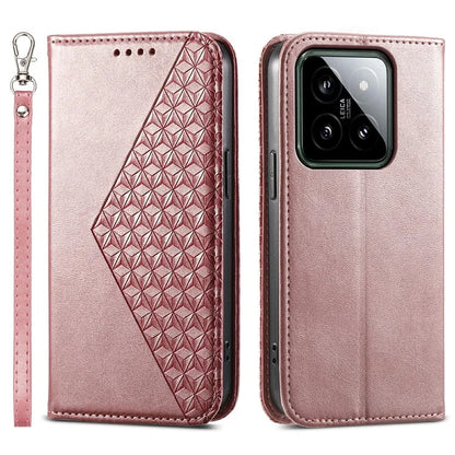 For Xiaomi 14 Phone Case Scratch-proof PU Leather Imprinted Wallet Cover