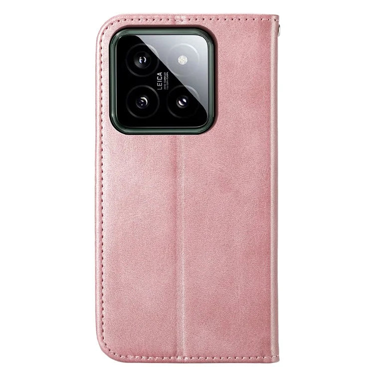 For Xiaomi 14 Phone Case Scratch-proof PU Leather Imprinted Wallet Cover