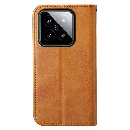 For Xiaomi 14 Phone Case Scratch-proof PU Leather Imprinted Wallet Cover