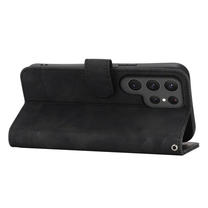 DIERFENG DF-03 For Samsung Galaxy S24 Ultra Case Imprinted Stand PU Leather Phone Protector