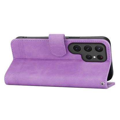 DIERFENG DF-03 For Samsung Galaxy S24 Ultra Case Imprinted Stand PU Leather Phone Protector