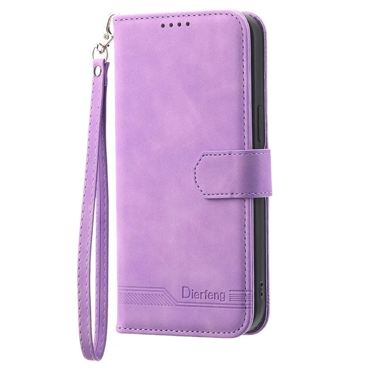 DIERFENG DF-03 For Samsung Galaxy S24 Ultra Case Imprinted Stand PU Leather Phone Protector