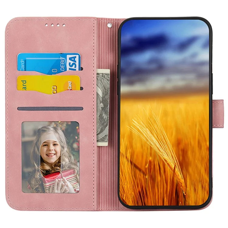 DIERFENG DF-03 For Samsung Galaxy S24 Ultra Case Imprinted Stand PU Leather Phone Protector