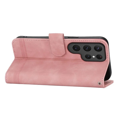 DIERFENG DF-03 For Samsung Galaxy S24 Ultra Case Imprinted Stand PU Leather Phone Protector