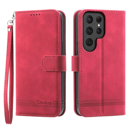 DIERFENG DF-03 For Samsung Galaxy S24 Ultra Case Imprinted Stand PU Leather Phone Protector
