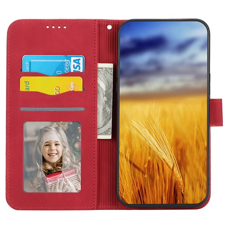DIERFENG DF-03 For Samsung Galaxy S24 Ultra Case Imprinted Stand PU Leather Phone Protector