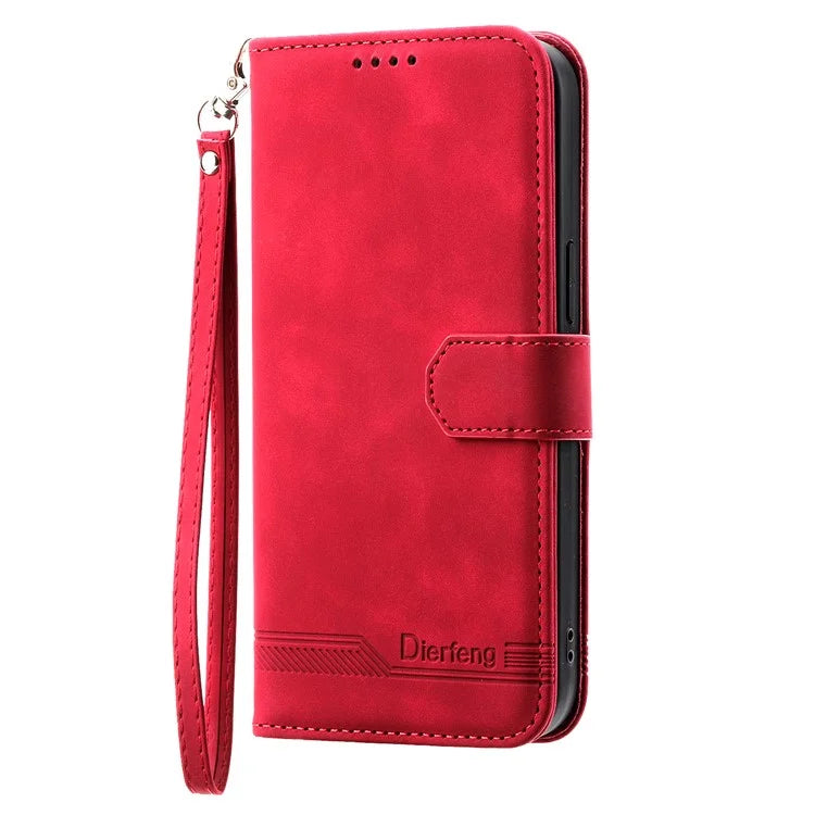 DIERFENG DF-03 For Samsung Galaxy S24 Ultra Case Imprinted Stand PU Leather Phone Protector
