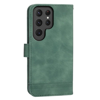 DIERFENG DF-03 For Samsung Galaxy S24 Ultra Case Imprinted Stand PU Leather Phone Protector