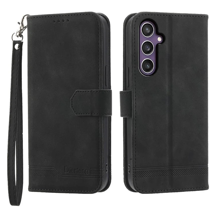 DIERFENG DF-03 For Samsung Galaxy S24+ Case PU Leather Flip Cell Phone Wallet Cover