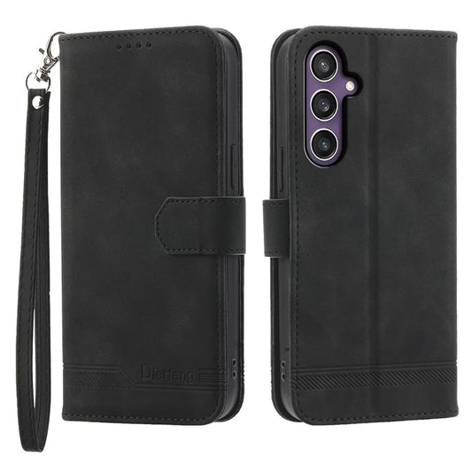 DIERFENG DF-03 For Samsung Galaxy S24+ Case PU Leather Flip Cell Phone Wallet Cover