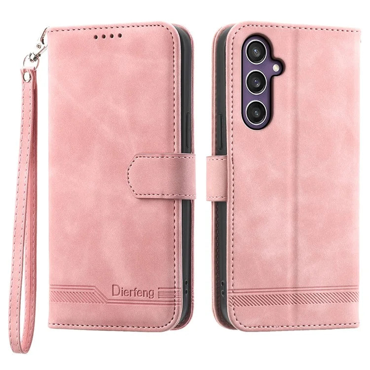 DIERFENG DF-03 For Samsung Galaxy S24+ Case PU Leather Flip Cell Phone Wallet Cover