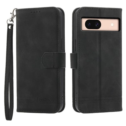DIERFENG DF-03 For Google Pixel 8a Phone Case PU Leather Anti-fall Stand Cover