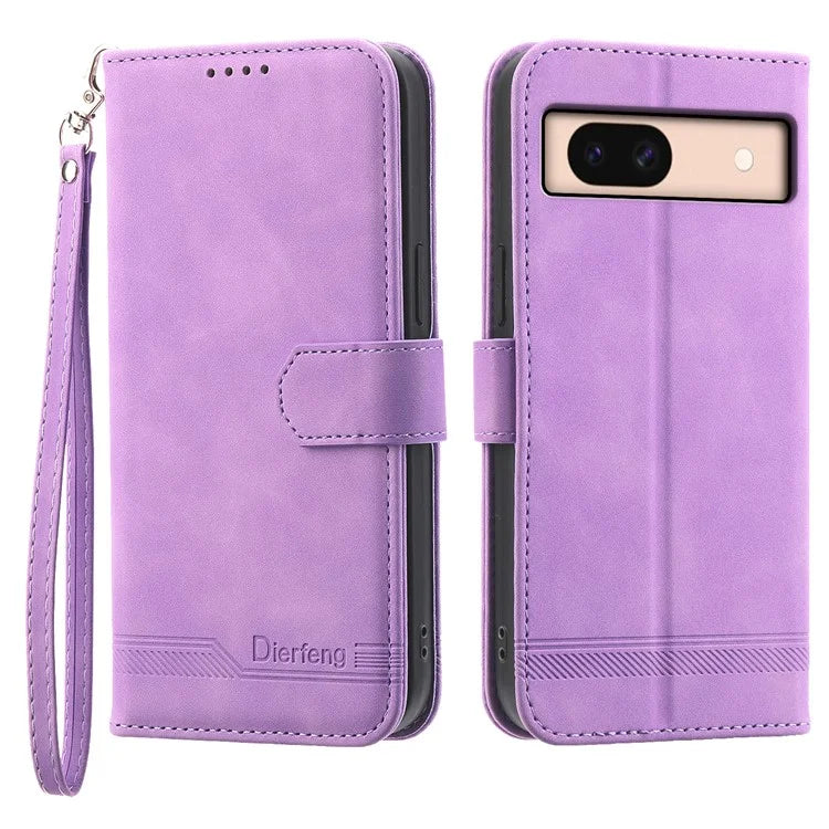 DIERFENG DF-03 For Google Pixel 8a Phone Case PU Leather Anti-fall Stand Cover