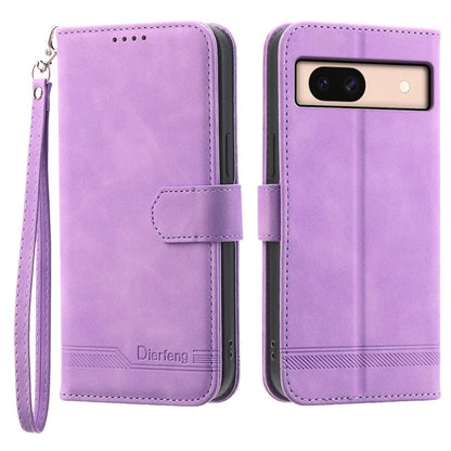DIERFENG DF-03 For Google Pixel 8a Phone Case PU Leather Anti-fall Stand Cover