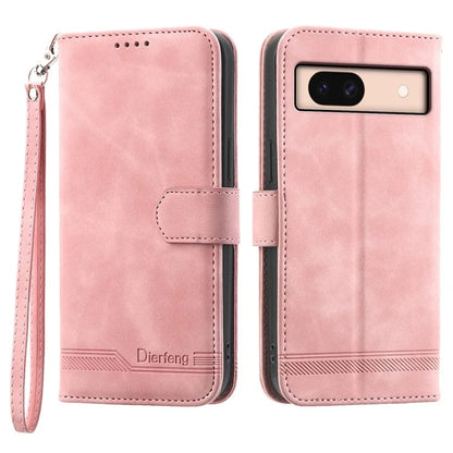 DIERFENG DF-03 For Google Pixel 8a Phone Case PU Leather Anti-fall Stand Cover