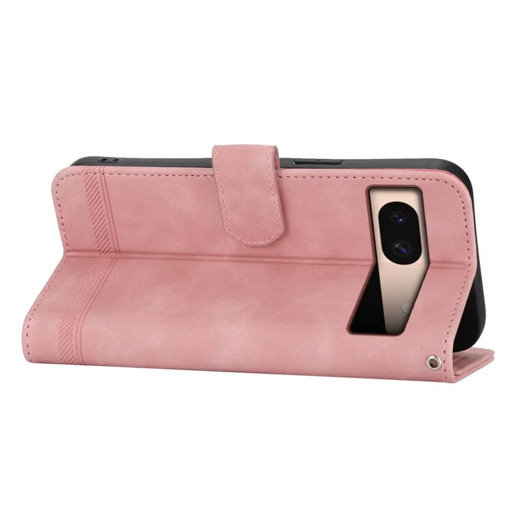 DIERFENG DF-03 For Google Pixel 8a Phone Case PU Leather Anti-fall Stand Cover