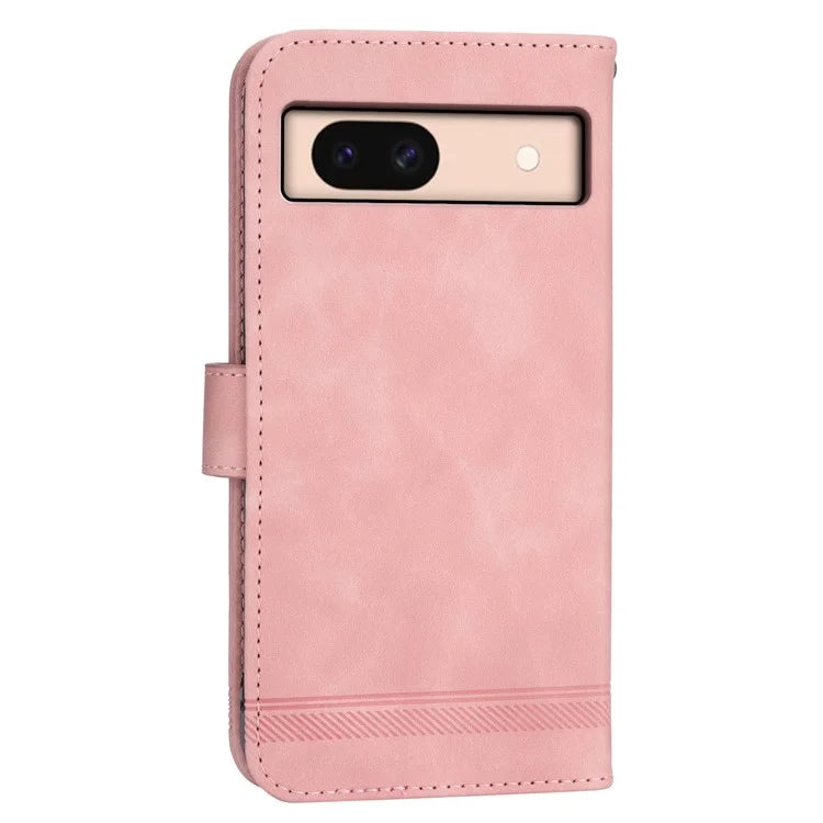 DIERFENG DF-03 For Google Pixel 8a Phone Case PU Leather Anti-fall Stand Cover