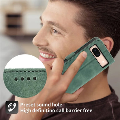 DIERFENG DF-03 For Google Pixel 8a Phone Case PU Leather Anti-fall Stand Cover