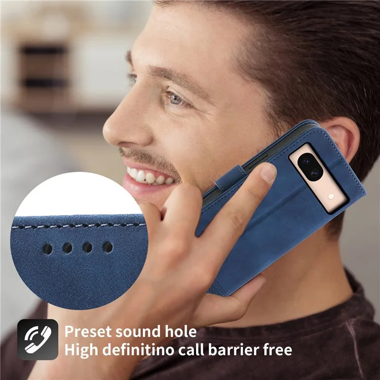 DIERFENG DF-03 For Google Pixel 8a Phone Case PU Leather Anti-fall Stand Cover
