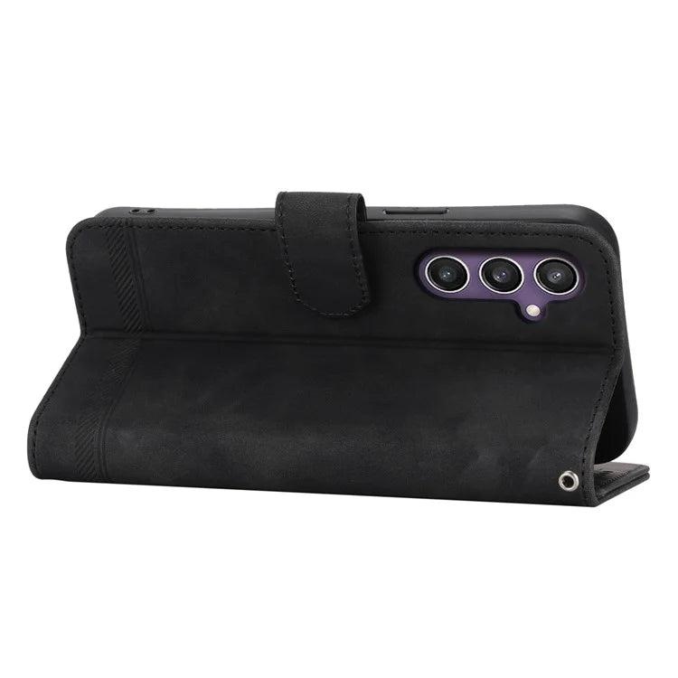 DIERFENG DF-03 For Samsung Galaxy S24 Case Imprinted Stand Phone Cover with Wrist Strap