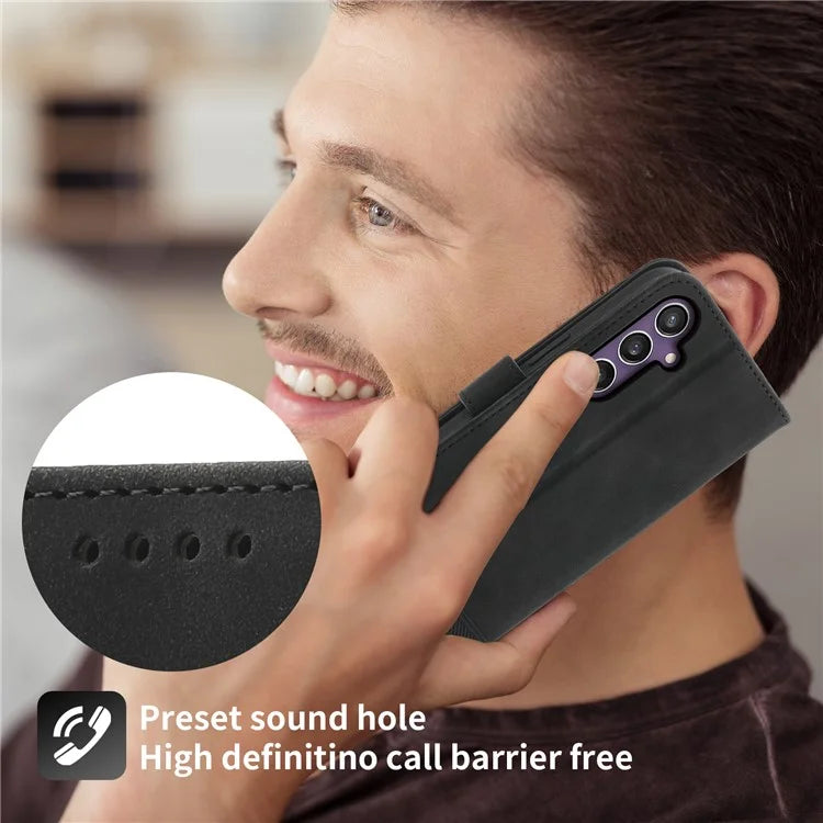 DIERFENG DF-03 For Samsung Galaxy S24 Case Imprinted Stand Phone Cover with Wrist Strap
