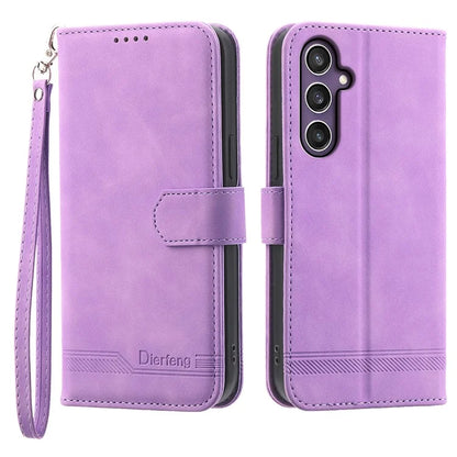 DIERFENG DF-03 For Samsung Galaxy S24 Case Imprinted Stand Phone Cover with Wrist Strap