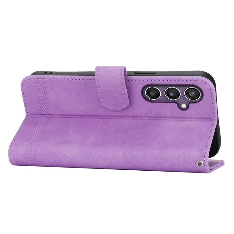 DIERFENG DF-03 For Samsung Galaxy S24 Case Imprinted Stand Phone Cover with Wrist Strap