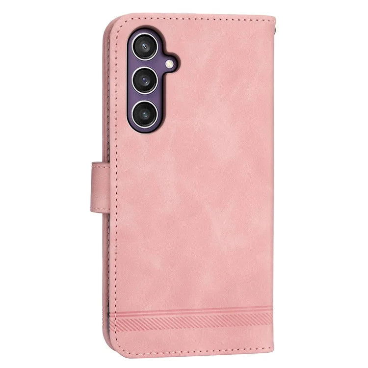 DIERFENG DF-03 For Samsung Galaxy S24 Case Imprinted Stand Phone Cover with Wrist Strap