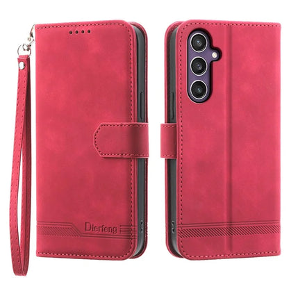 DIERFENG DF-03 For Samsung Galaxy S24 Case Imprinted Stand Phone Cover with Wrist Strap