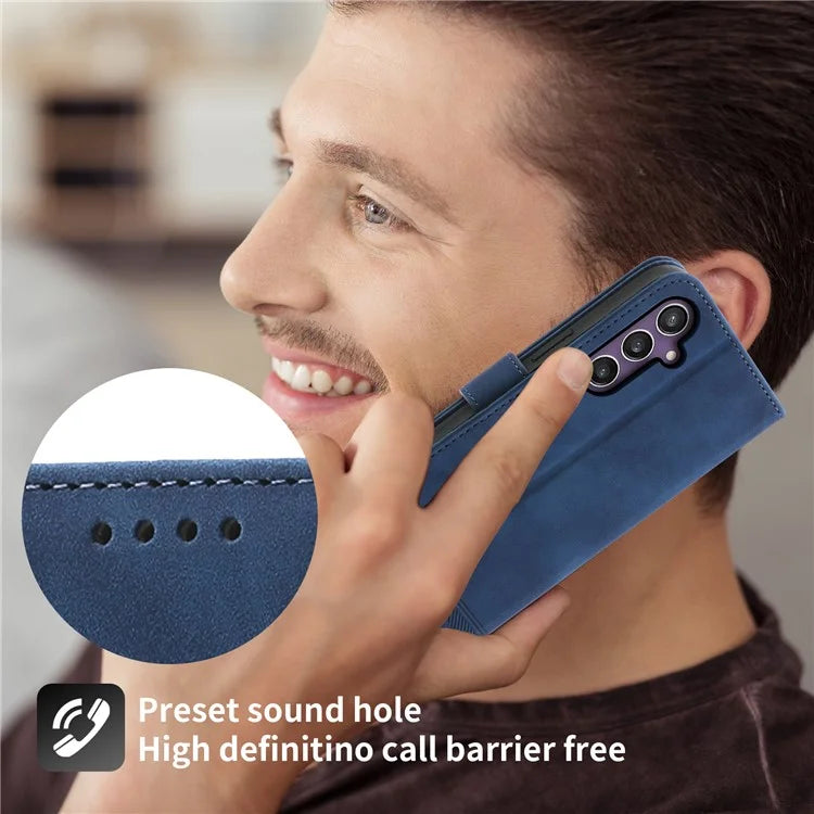 DIERFENG DF-03 For Samsung Galaxy S24 Case Imprinted Stand Phone Cover with Wrist Strap
