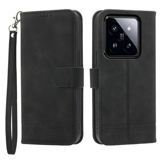 DIERFENG DF-03 For Xiaomi 14 Pro Case Scratch-resistant PU Leather Phone Stand Cover