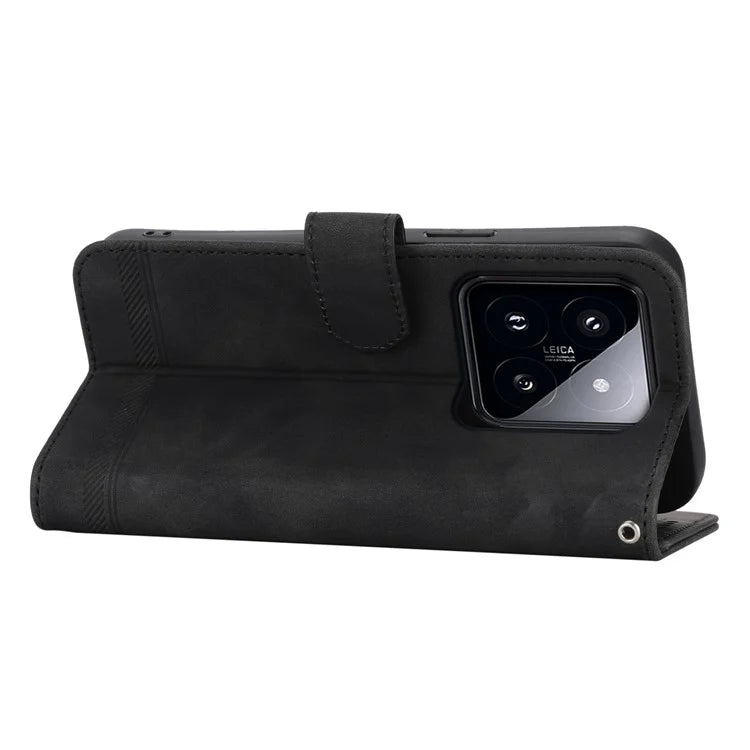 DIERFENG DF-03 For Xiaomi 14 Pro Case Scratch-resistant PU Leather Phone Stand Cover