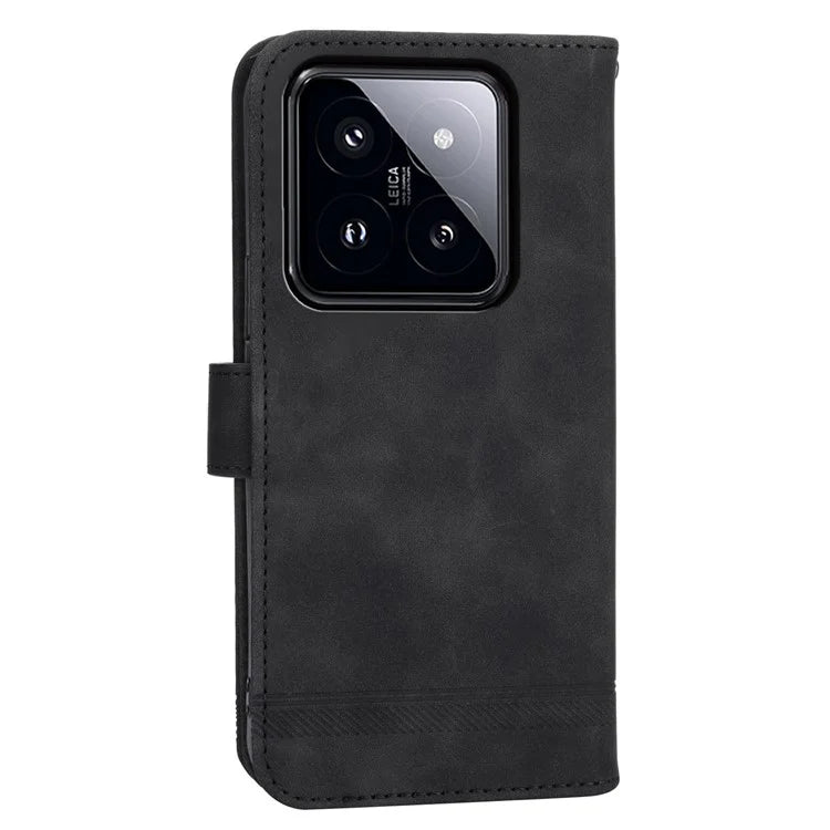 DIERFENG DF-03 For Xiaomi 14 Pro Case Scratch-resistant PU Leather Phone Stand Cover