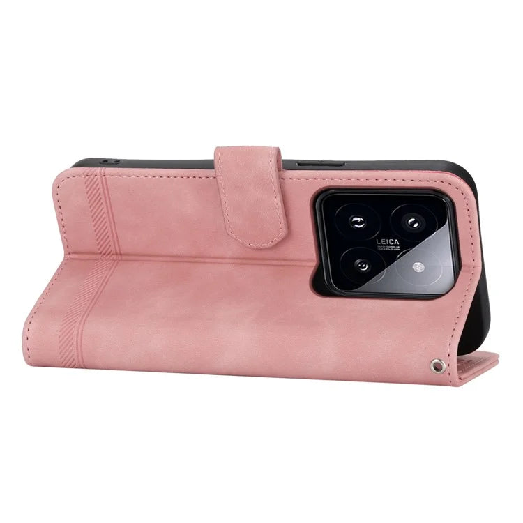 DIERFENG DF-03 For Xiaomi 14 Pro Case Scratch-resistant PU Leather Phone Stand Cover