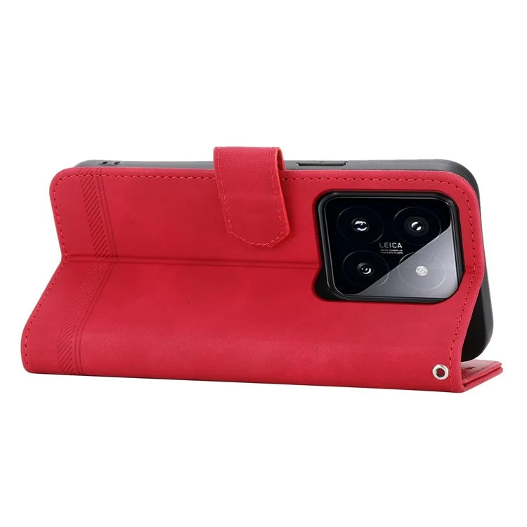 DIERFENG DF-03 For Xiaomi 14 Pro Case Scratch-resistant PU Leather Phone Stand Cover